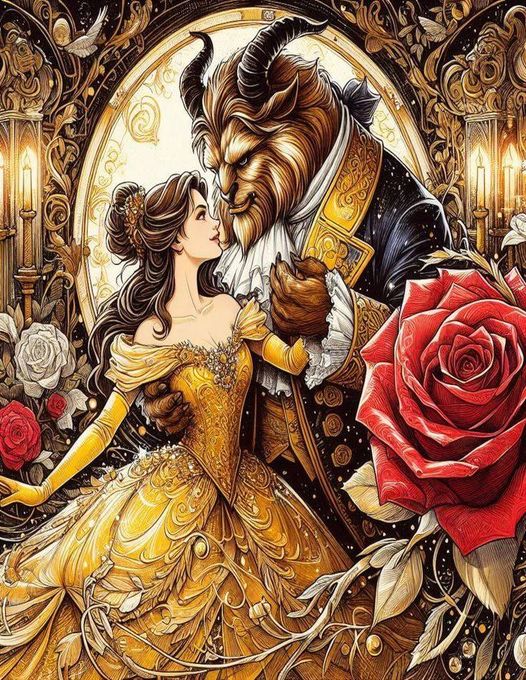 Luxury AB Velvet Diamond Painting Kit -Beauty and the Beast