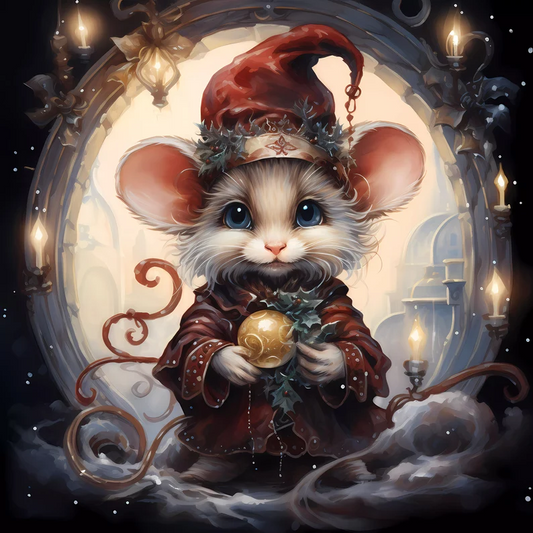 Luxury AB Velvet Diamond Painting Kit -Christmas Mouse