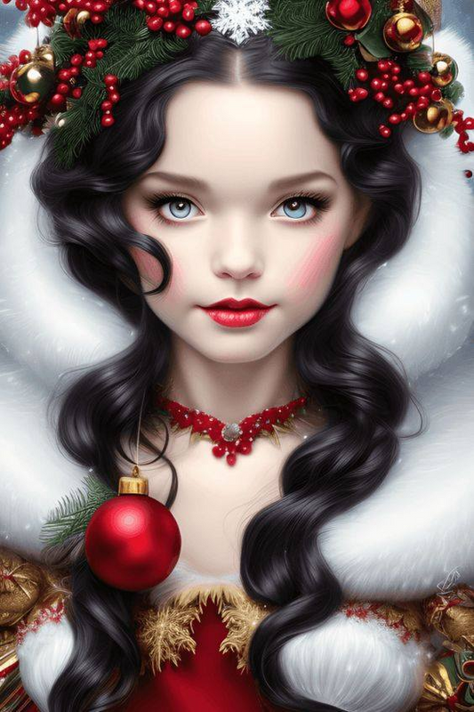 AB Velvet Diamond Painting - Christmas Snow White