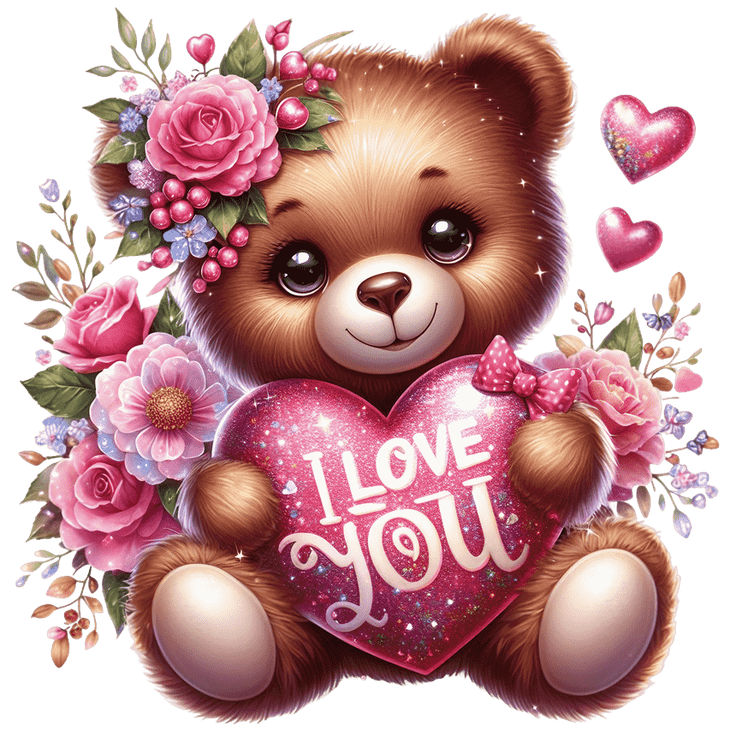 Luxury AB Velvet Diamond Painting Kit - Valentine's Day Bear