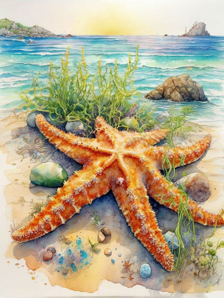 Luxury AB Velvet Diamond Painting Kit -Starfish