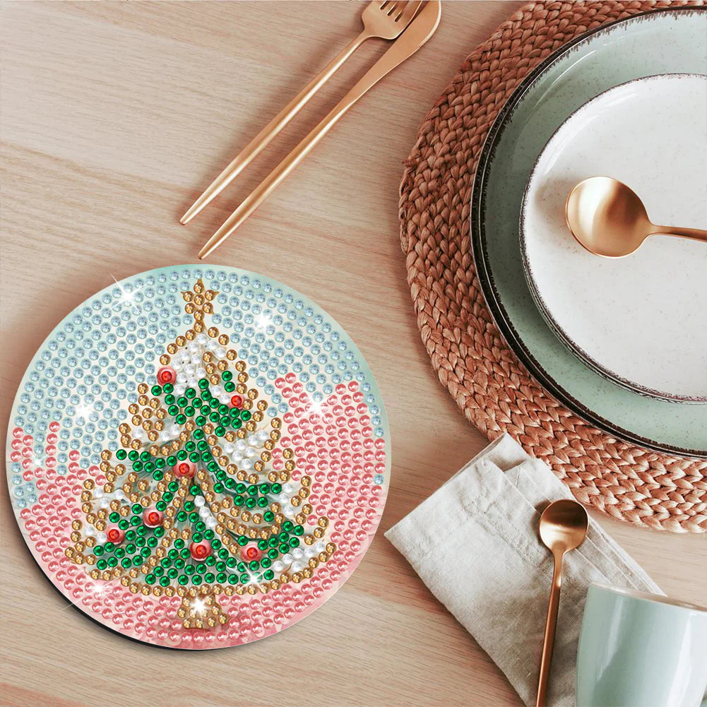 6 pcs set DIY Special Shaped Diamond Painting Coaster | Christmas Snowman (no holder)