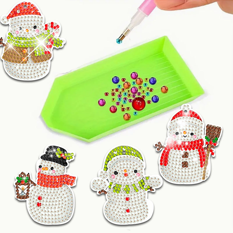 6pcs DIY Diamond Painting Keychain | snowman (Single Side)