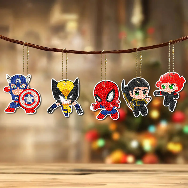 10 pcs DIY Diamond Painting Keychain  | Cartoon (single sided)