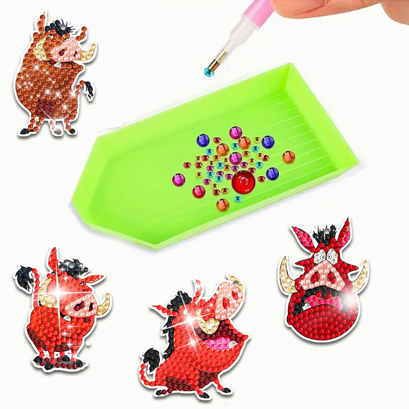 8pcs DIY Diamond Painting Keychain | Cartoon (single sided)