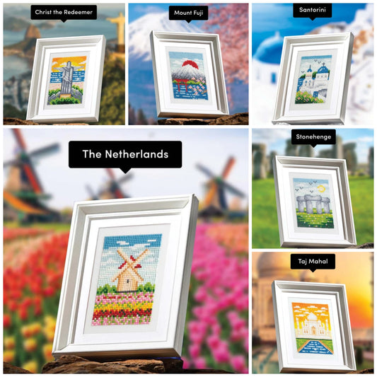 6pcs Mini Square Diamond Painting - Famous Sights