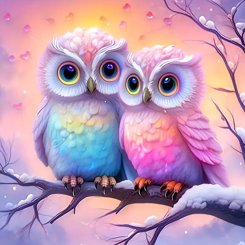 Luxury AB Velvet Diamond Painting Kit -Owl