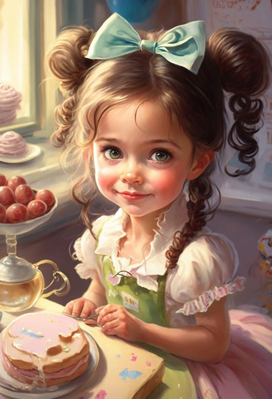 Luxury AB Velvet Diamond Painting Kit -Cute girl