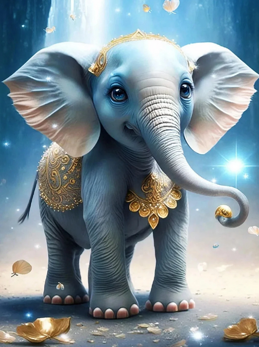 Luxury AB Velvet Diamond Painting Kit -Little Elephant