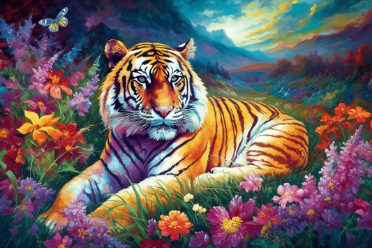 Luxury AB Velvet Diamond Painting Kit -Tiger