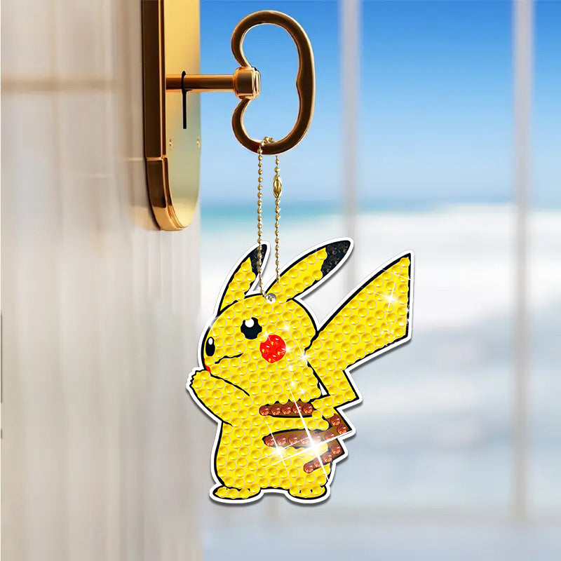 9 pcs DIY Diamond Painting Keychain | Cartoon (single sided)