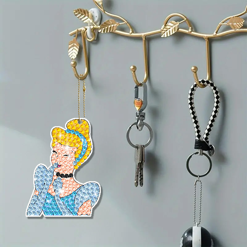 6pcs DIY Diamond Painting Keychain | Cartoon (Single Side)