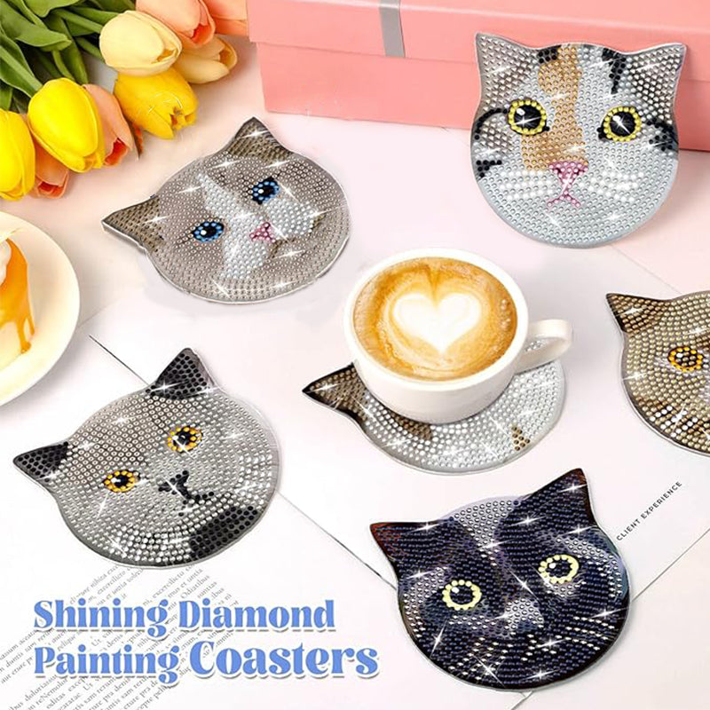 Free 8 pcs set DIY Special Shaped Diamond Painting Coaster | snowflake (no holder)