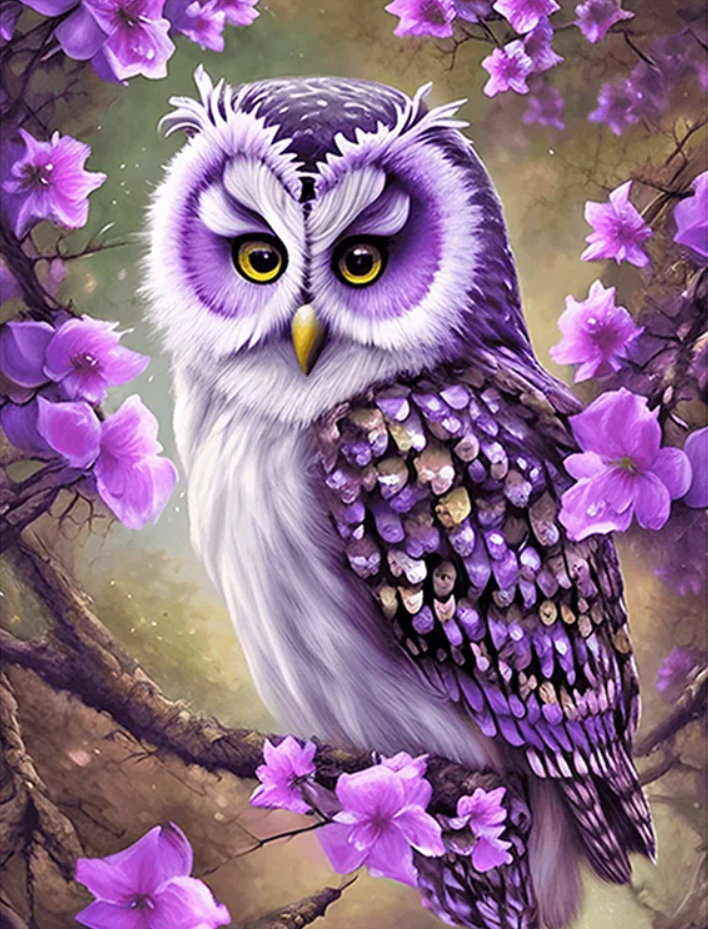 Luxury AB Velvet Diamond Painting Kit -Owl