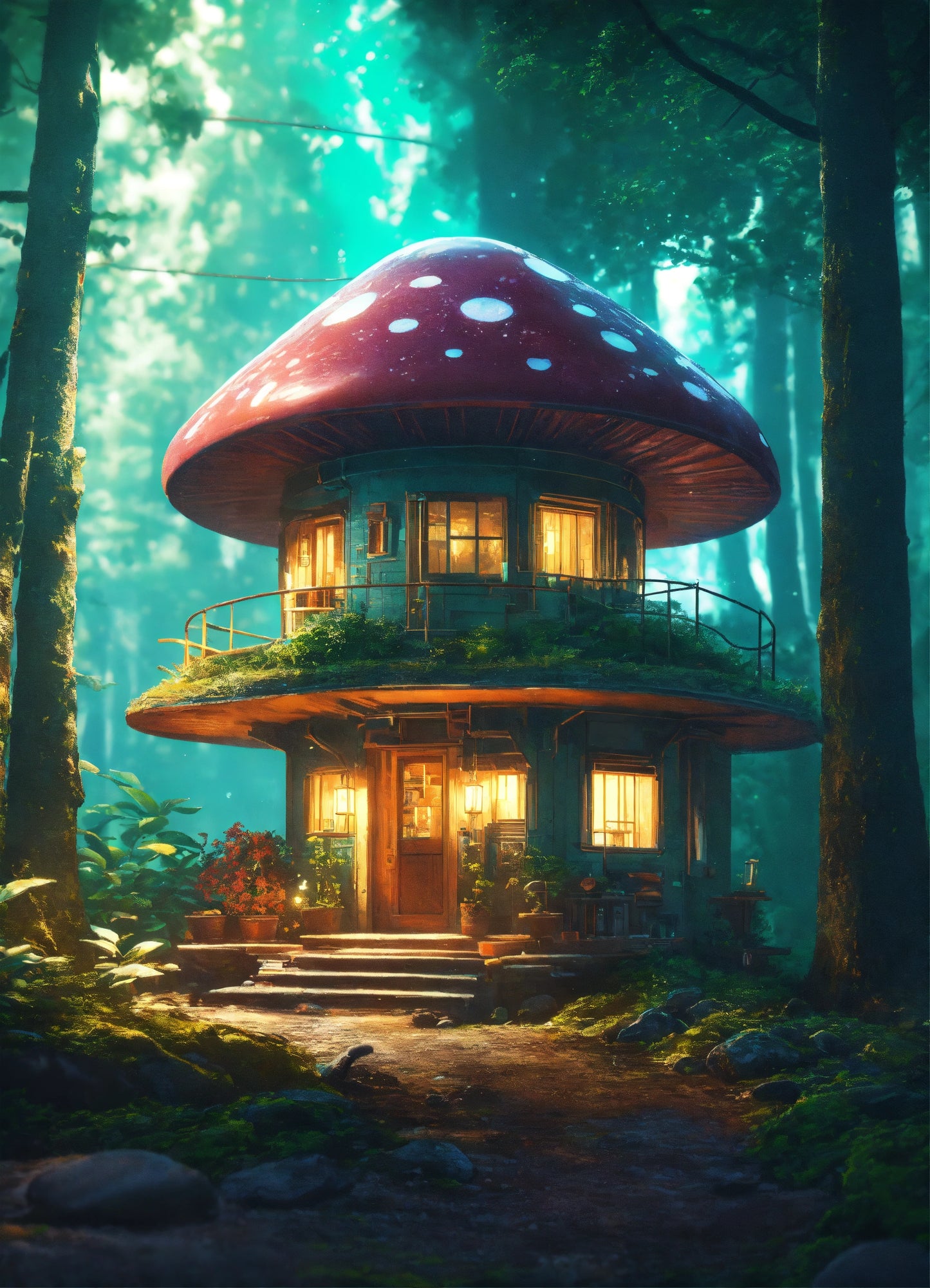 Luxury AB Velvet Diamond Painting Kit -Mushroom house