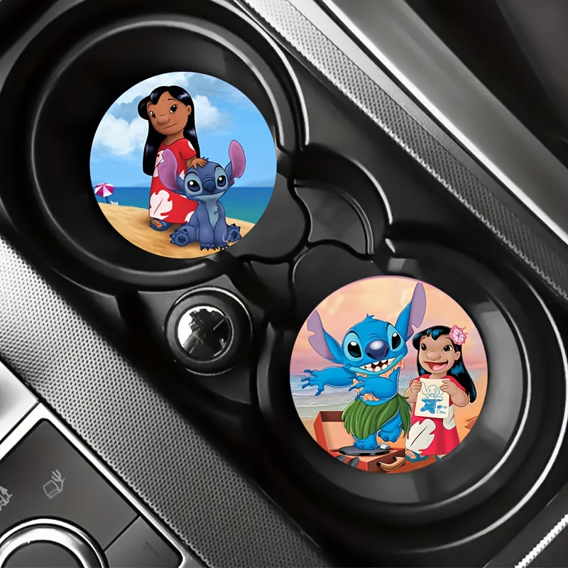 2pc Car Cup Holder Coaster | Cartoon（No diamonds）