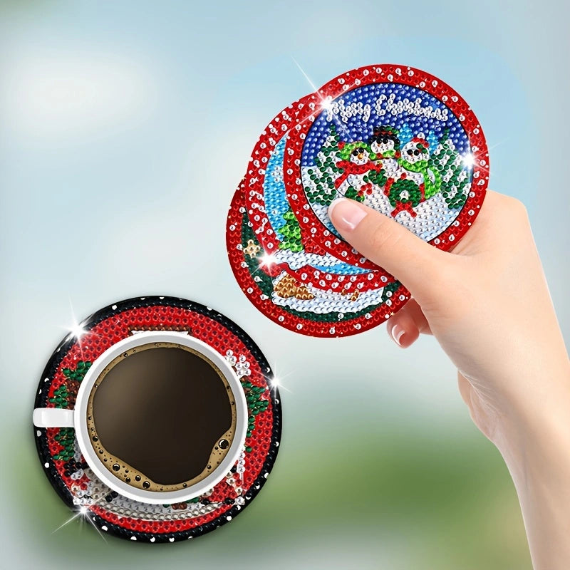 8 pcs set DIY Special Shaped Diamond Painting Coaster | Christmas（no holder）