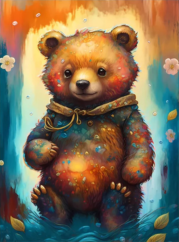 Luxury AB Velvet Diamond Painting Kit -Little Bear