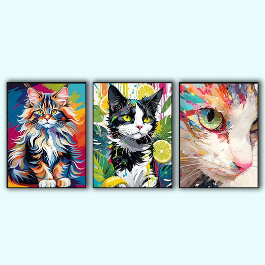 Canvas painting 3 piece set -Animal（30x40cm ）