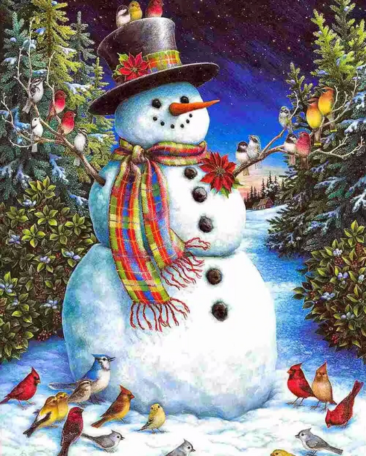 Luxury AB Velvet Diamond Painting Kit -Christmas Snowman