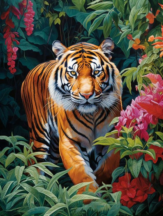 Luxury AB Velvet Diamond Painting Kit -Tiger