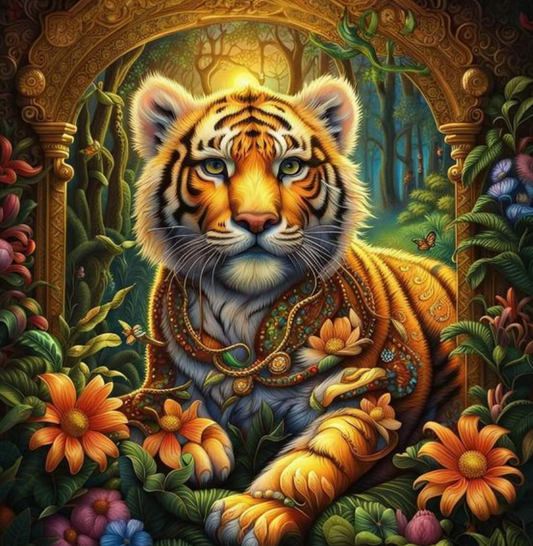 Luxury AB Velvet Diamond Painting Kit -Tiger