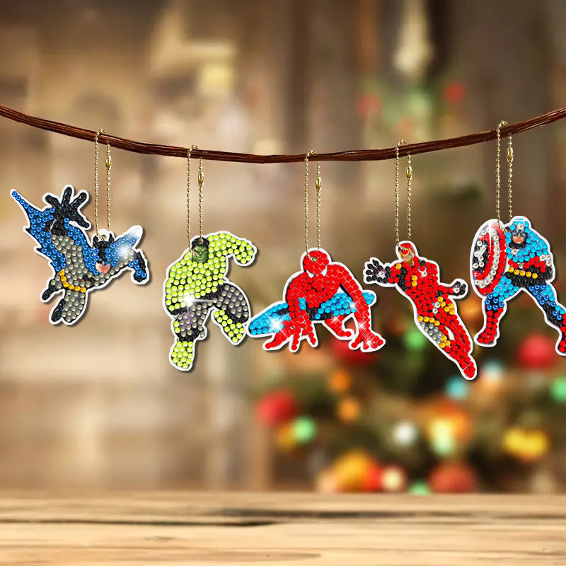 6pcs DIY Diamond Painting Keychain | Cartoon (Single Side)