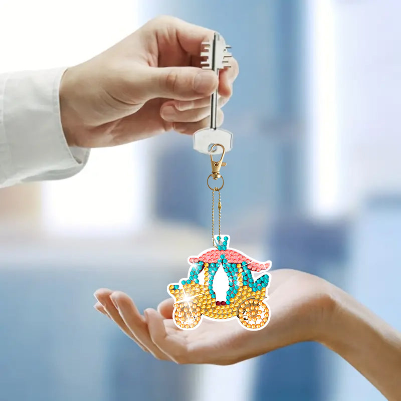 9 pcs DIY Diamond Painting Keychain | Car (single sided)