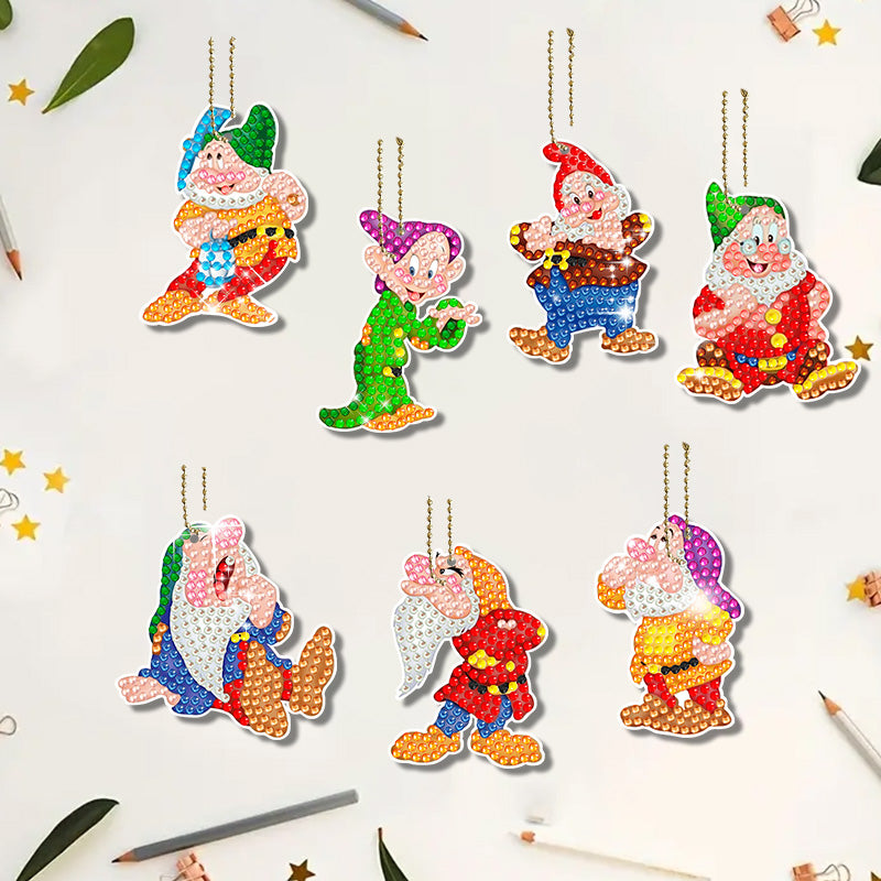 7pcs DIY Diamond Painting Keychain  | Dwarf (Single Side)