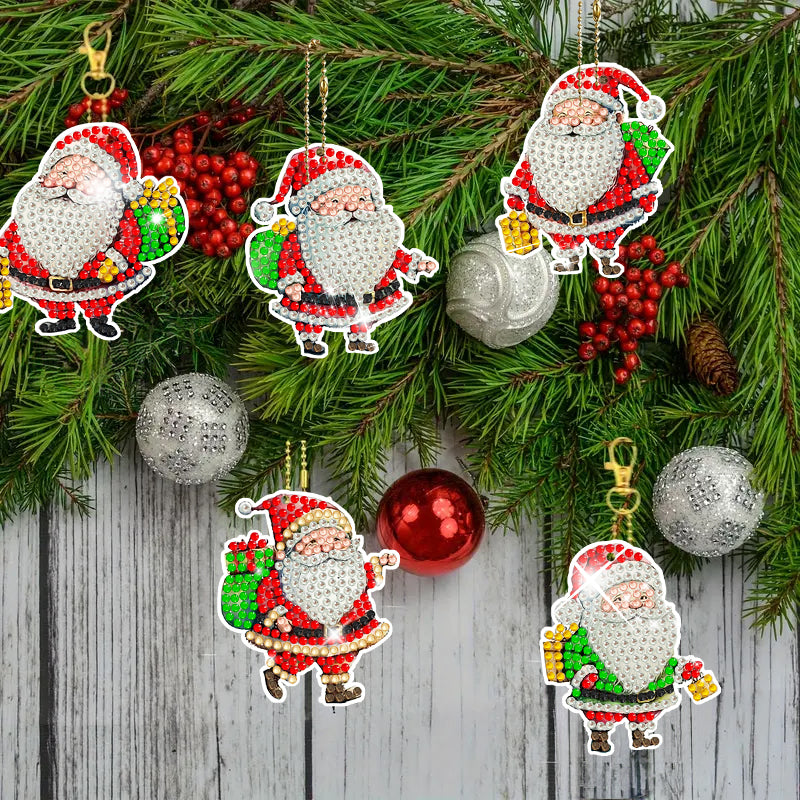 6pcs DIY Diamond Painting Keychain | Santa Claus (Single Side)