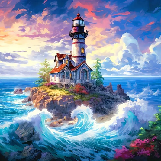 Luxury AB Velvet Diamond Painting Kit -Lighthouse