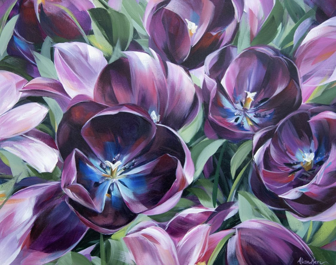 AB Diamond Painting  |  Purple Tulips