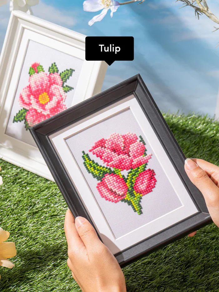 12pcs Mini Square Diamond Painting - Flower