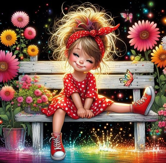 Luxury AB Velvet Diamond Painting Kit -Cute little girl