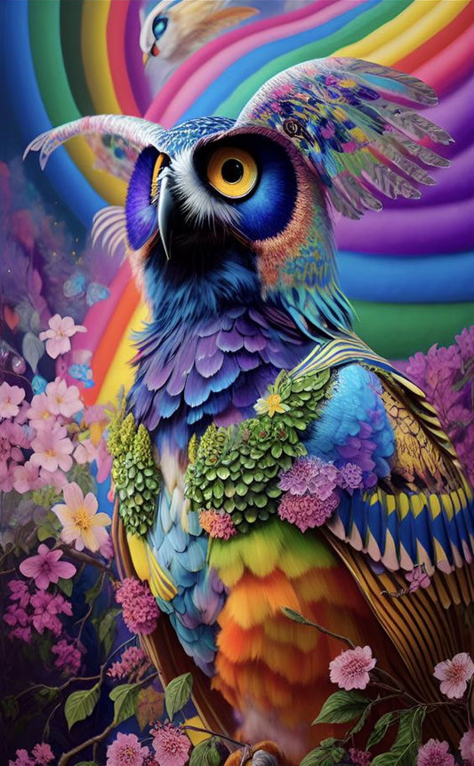 Luxury AB Velvet Diamond Painting Kit - Colorful owl