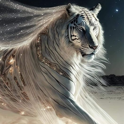 AB Diamond Painting  |  White tiger