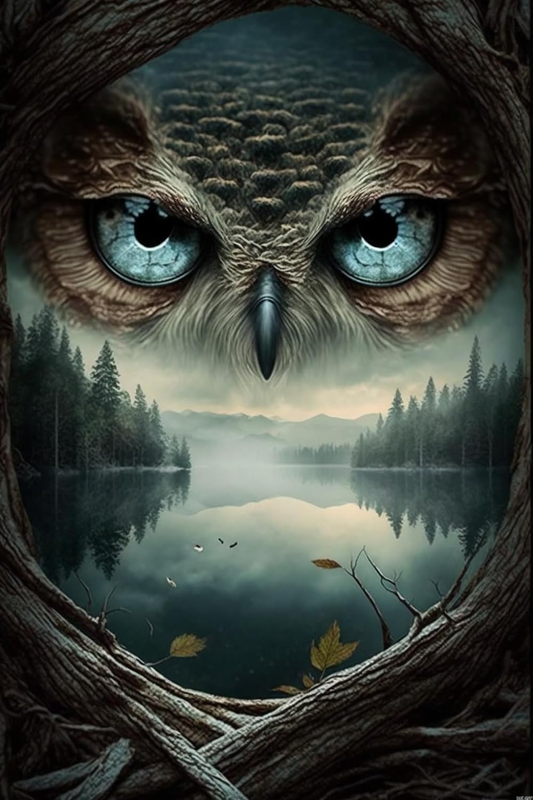 Luxury AB Velvet Diamond Painting Kit -Owl