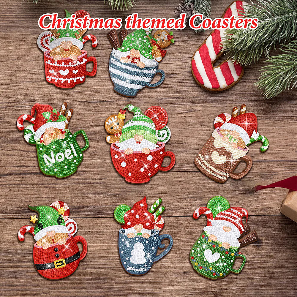 8 pcs set DIY Special Shaped Diamond Painting Coaster | bottle（no holder）