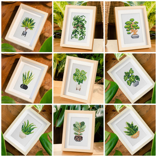 12pcs Mini Square Diamond Painting - Plants