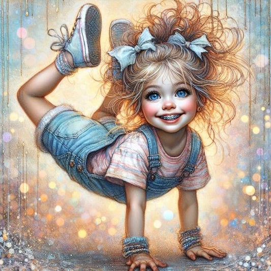 Luxury AB Velvet Diamond Painting Kit -Cute little girl