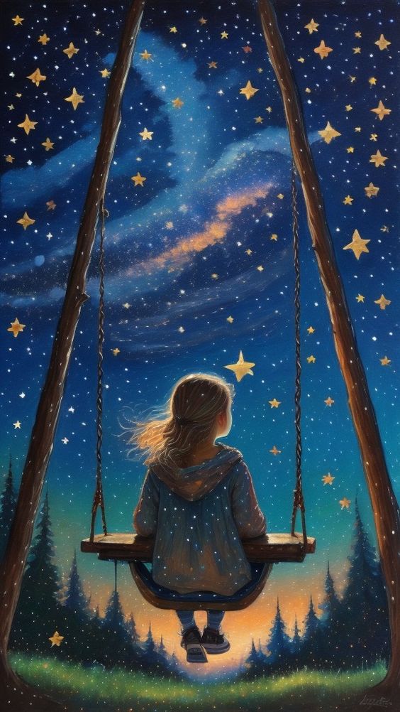 Luxury AB Velvet Diamond Painting Kit -Girl under the stars