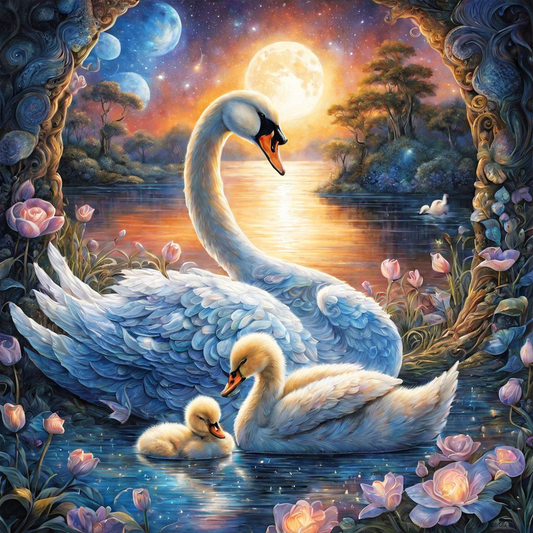 Luxury AB Velvet Diamond Painting Kit -Swan