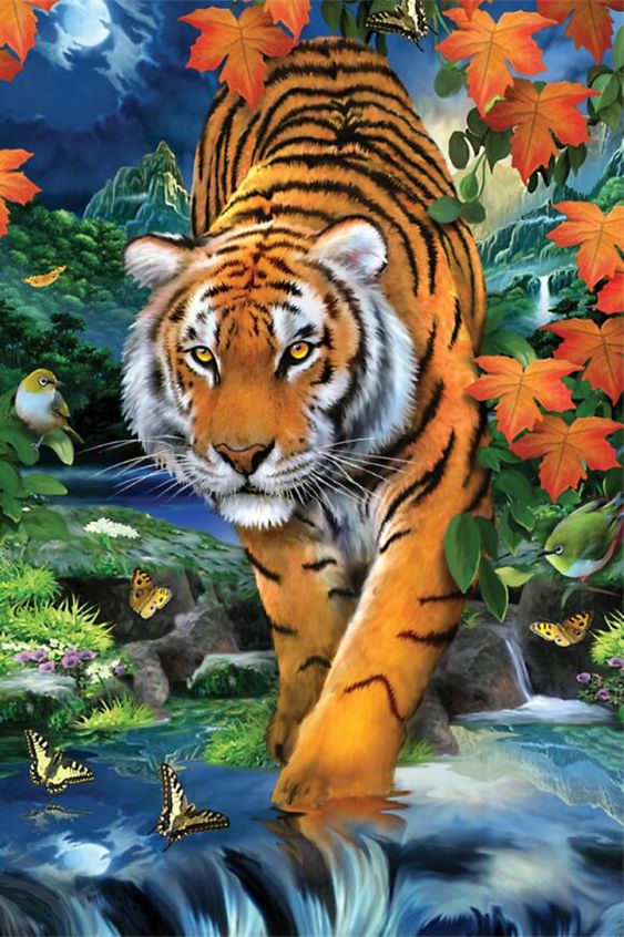 Luxury AB Velvet Diamond Painting Kit -Tiger