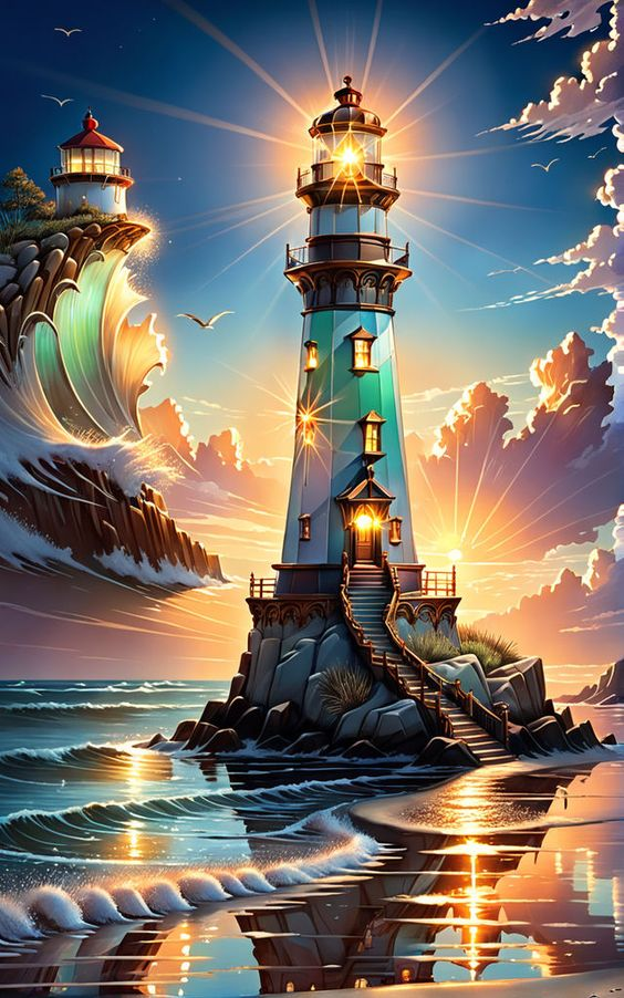 Luxury AB Velvet Diamond Painting Kit -Lighthouse