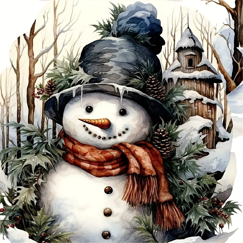 Luxury AB Velvet Diamond Painting Kit -Snowman