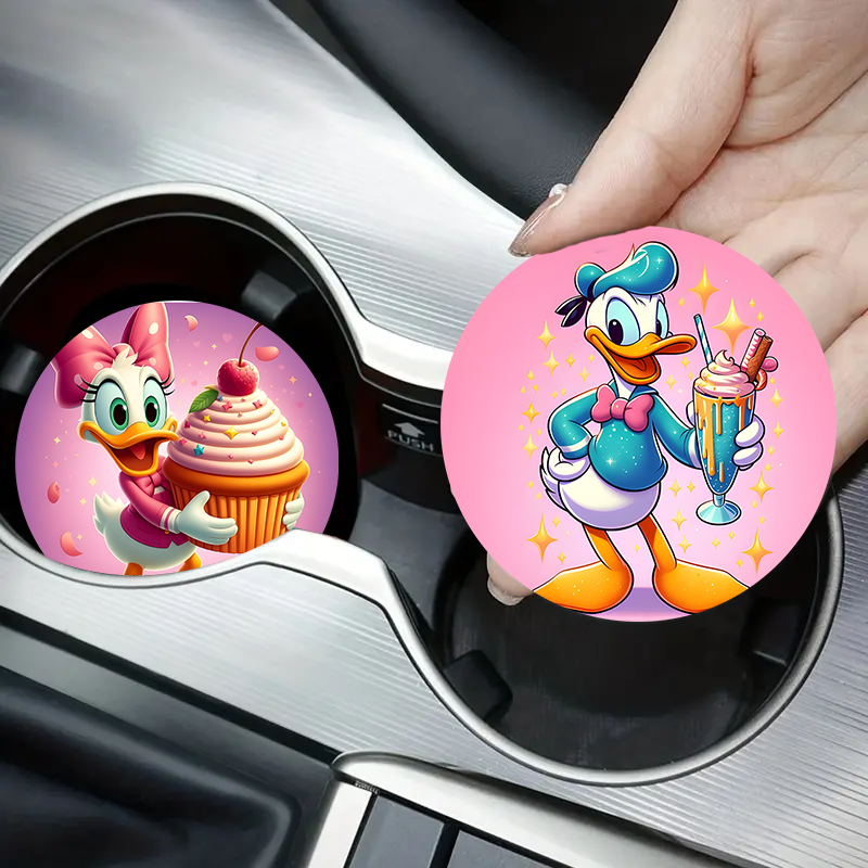 2pc Car Cup Holder Coaster | Cartoon（No diamonds）