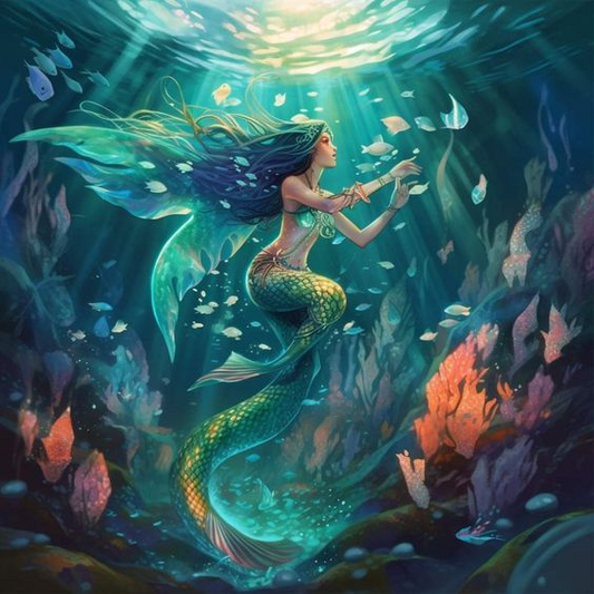 Luxury AB Velvet Diamond Painting Kit -Mermaid