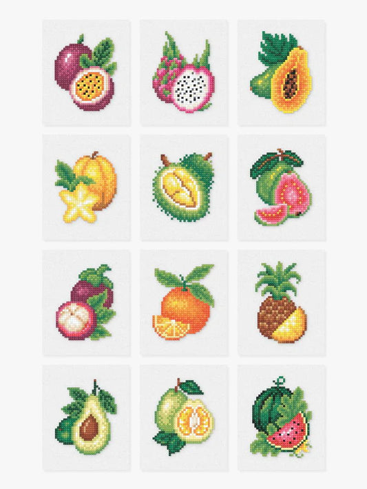 12pcs Mini Square Diamond Painting - Fruit