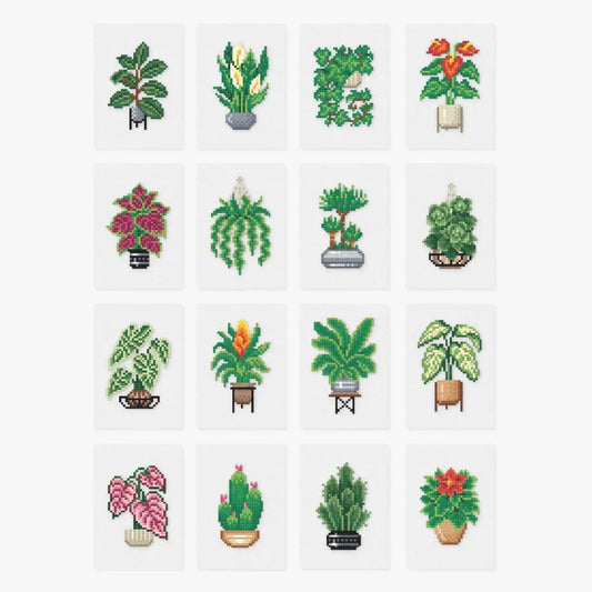 16pcs Mini Square Diamond Painting - Plants