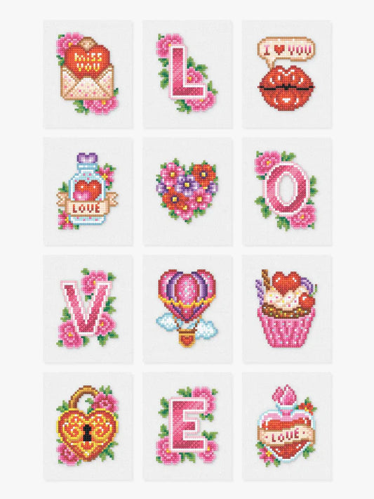 12pcs Mini Square Diamond Painting - Love